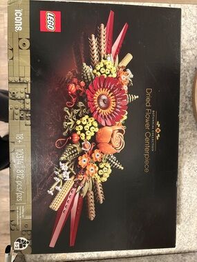 Lego Dried Flower Centerpiece in Red, Orange, Yellow and Olive